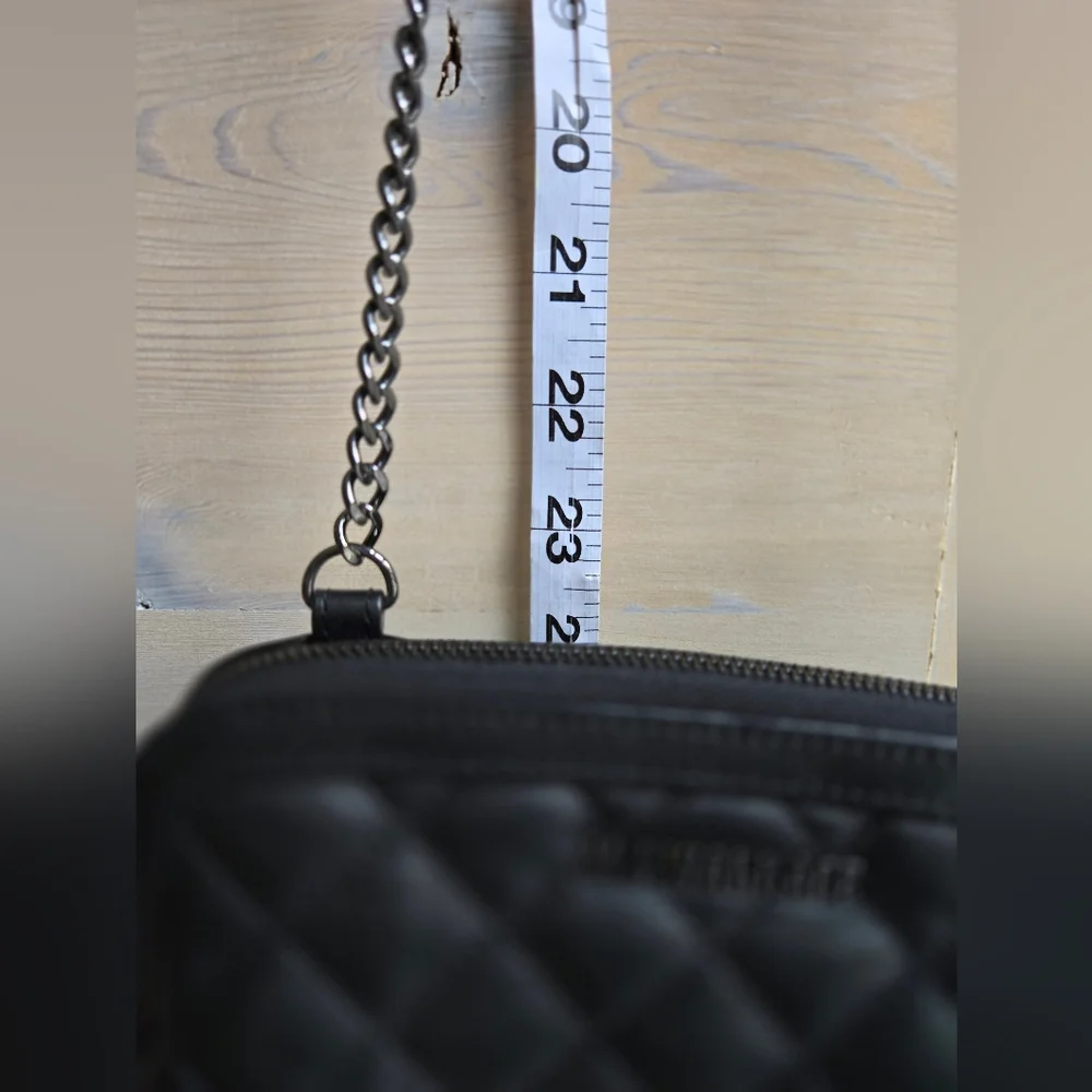 Rare!! MZ Wallace Black Leather Emily Crossbody with Blue Interior - Picture 12 of 12